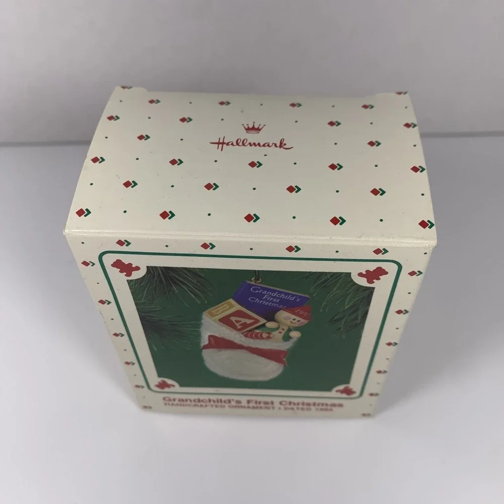 Hallmark 1985 Vintage Grandchild's First Christmas Bootie‎ Ornament